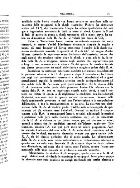 Folia medica periodico trimensile di patologia e clinica medica