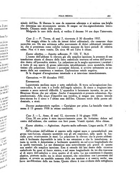 Folia medica periodico trimensile di patologia e clinica medica