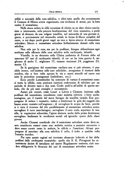 Folia medica periodico trimensile di patologia e clinica medica