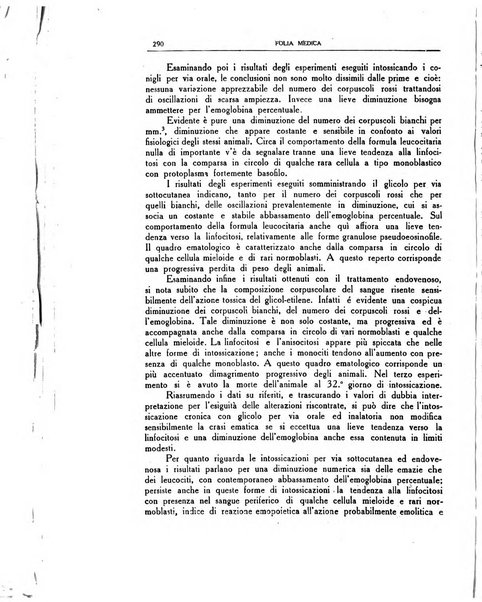 Folia medica periodico trimensile di patologia e clinica medica