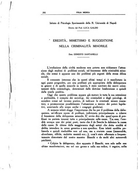 Folia medica periodico trimensile di patologia e clinica medica