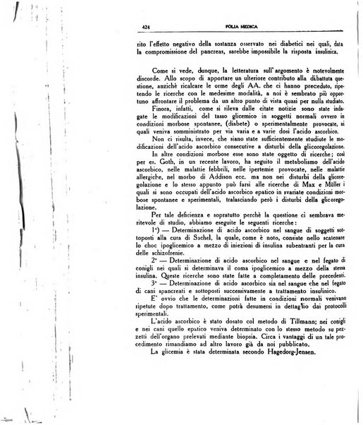 Folia medica periodico trimensile di patologia e clinica medica