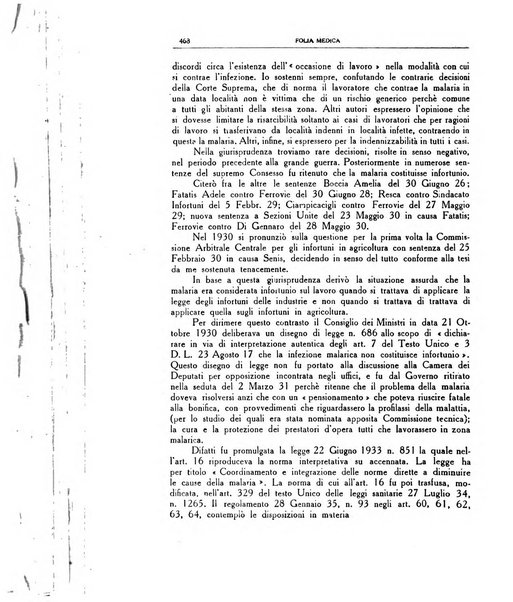 Folia medica periodico trimensile di patologia e clinica medica