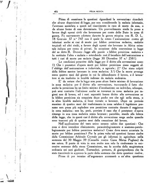 Folia medica periodico trimensile di patologia e clinica medica