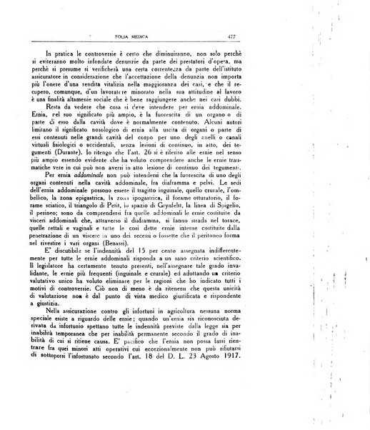 Folia medica periodico trimensile di patologia e clinica medica