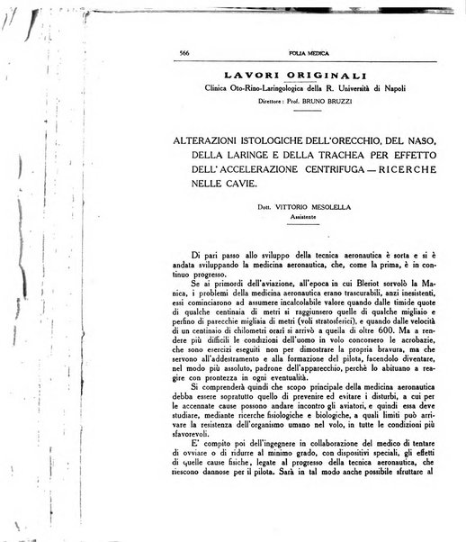 Folia medica periodico trimensile di patologia e clinica medica