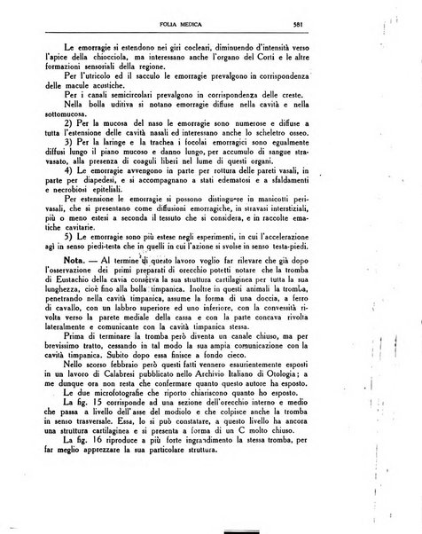 Folia medica periodico trimensile di patologia e clinica medica