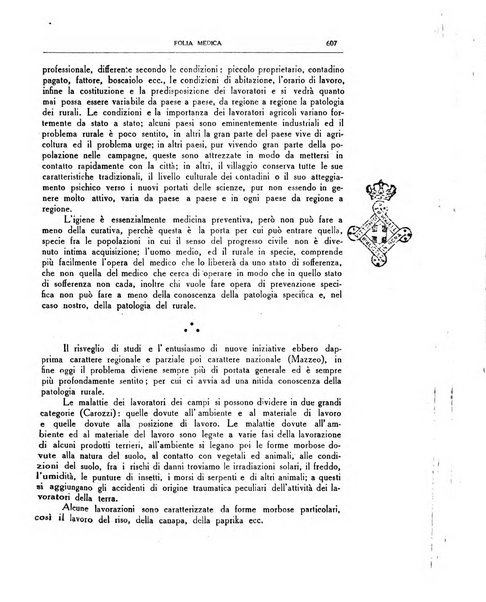 Folia medica periodico trimensile di patologia e clinica medica