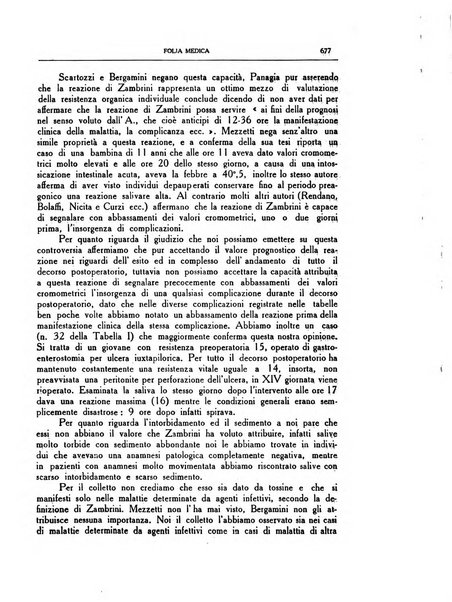 Folia medica periodico trimensile di patologia e clinica medica