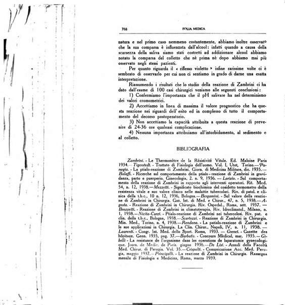 Folia medica periodico trimensile di patologia e clinica medica