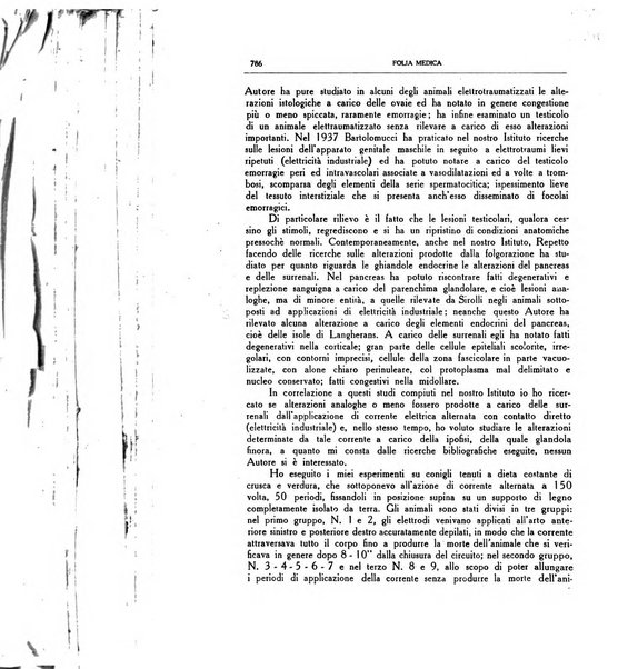 Folia medica periodico trimensile di patologia e clinica medica