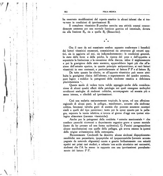 Folia medica periodico trimensile di patologia e clinica medica