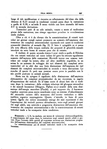 Folia medica periodico trimensile di patologia e clinica medica