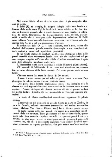 Folia medica periodico trimensile di patologia e clinica medica