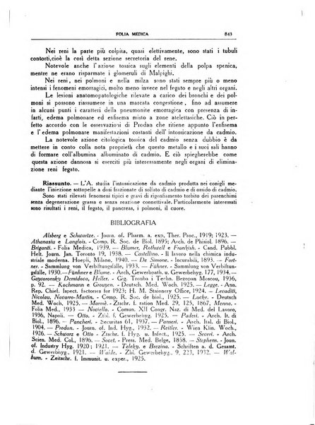 Folia medica periodico trimensile di patologia e clinica medica