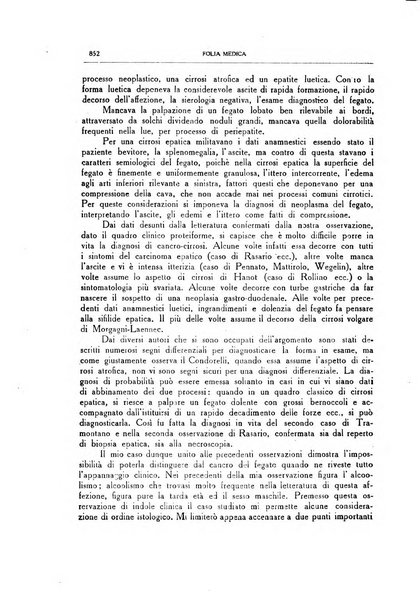 Folia medica periodico trimensile di patologia e clinica medica