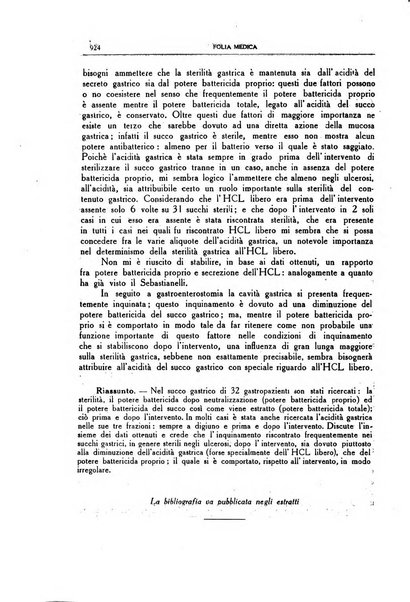 Folia medica periodico trimensile di patologia e clinica medica