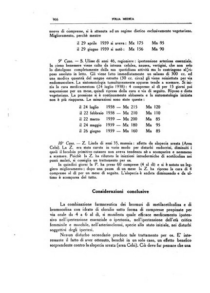 Folia medica periodico trimensile di patologia e clinica medica