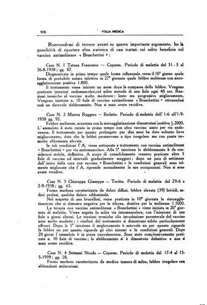 Folia medica periodico trimensile di patologia e clinica medica