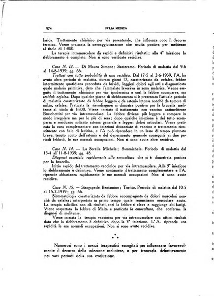 Folia medica periodico trimensile di patologia e clinica medica