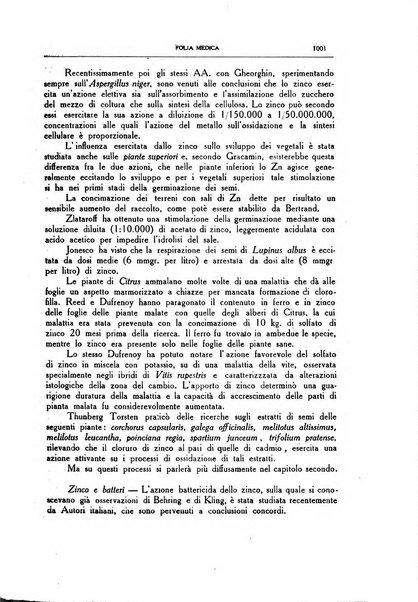 Folia medica periodico trimensile di patologia e clinica medica