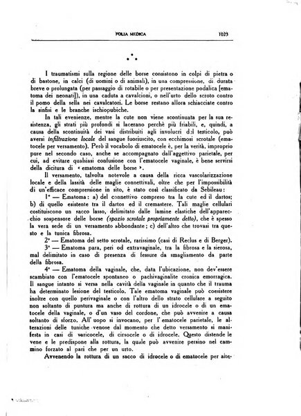 Folia medica periodico trimensile di patologia e clinica medica