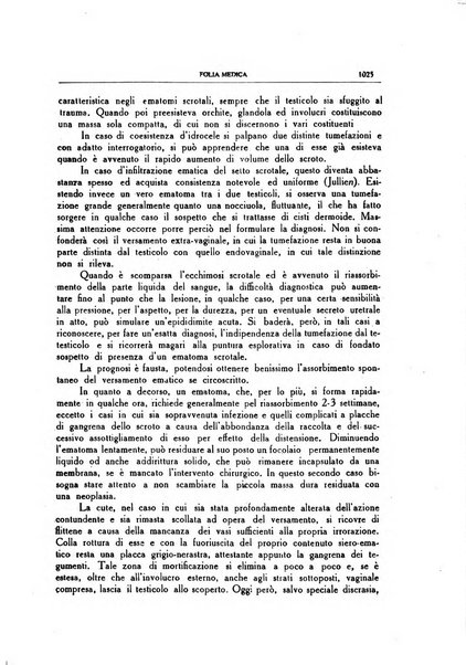 Folia medica periodico trimensile di patologia e clinica medica