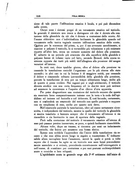 Folia medica periodico trimensile di patologia e clinica medica