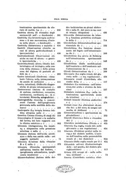 Folia medica periodico trimensile di patologia e clinica medica