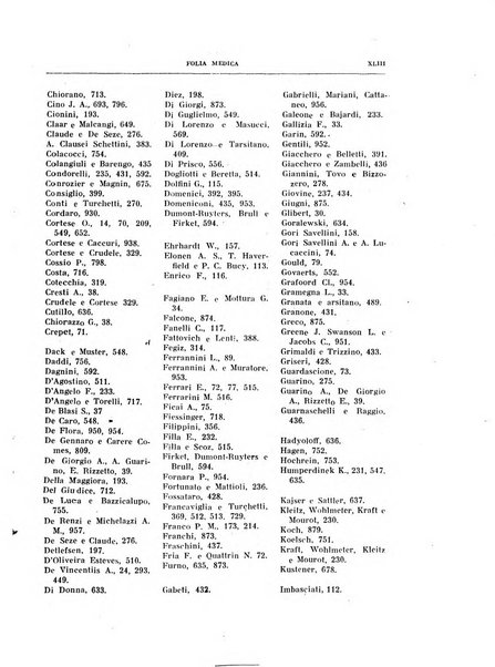 Folia medica periodico trimensile di patologia e clinica medica