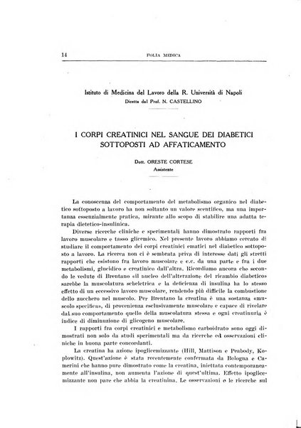 Folia medica periodico trimensile di patologia e clinica medica