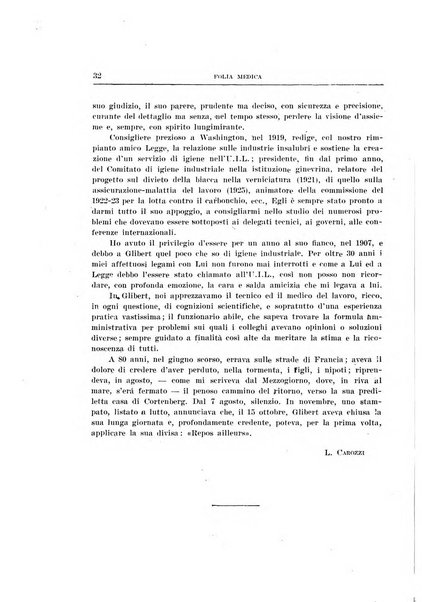 Folia medica periodico trimensile di patologia e clinica medica