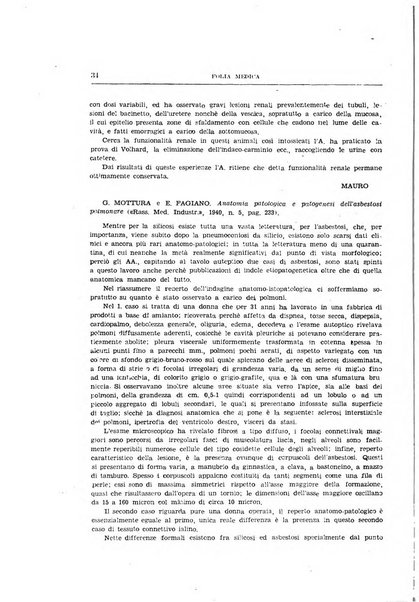 Folia medica periodico trimensile di patologia e clinica medica