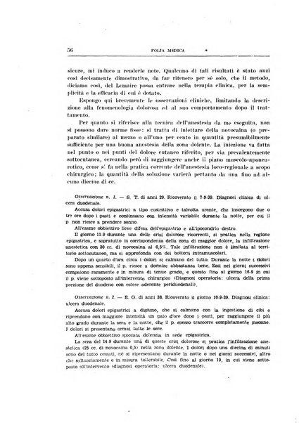 Folia medica periodico trimensile di patologia e clinica medica