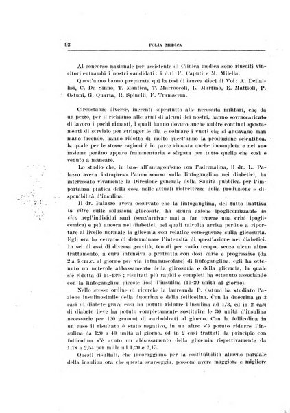 Folia medica periodico trimensile di patologia e clinica medica