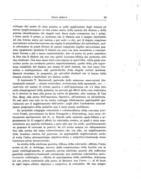 Folia medica periodico trimensile di patologia e clinica medica