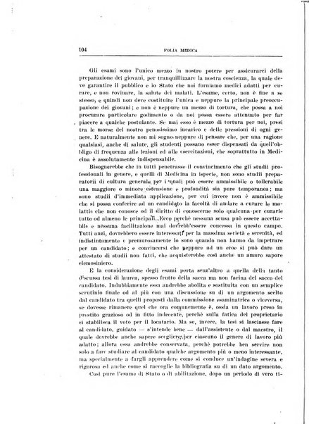 Folia medica periodico trimensile di patologia e clinica medica