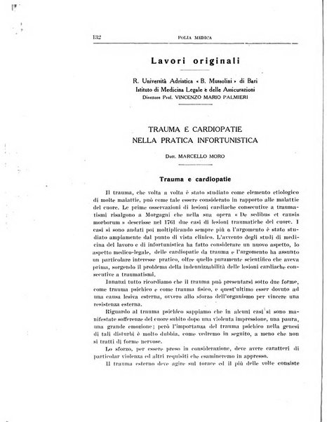 Folia medica periodico trimensile di patologia e clinica medica