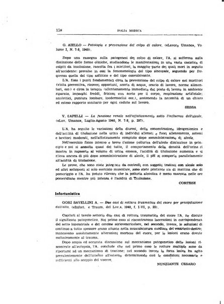 Folia medica periodico trimensile di patologia e clinica medica