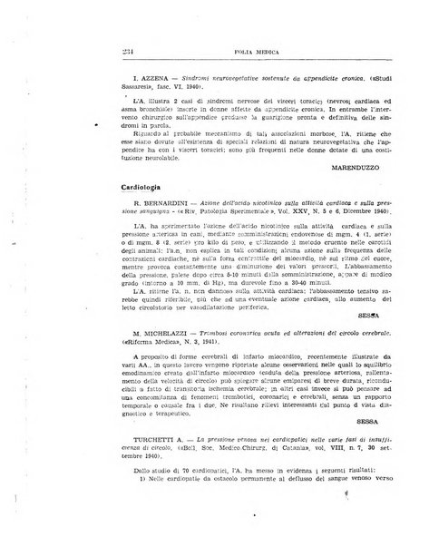 Folia medica periodico trimensile di patologia e clinica medica