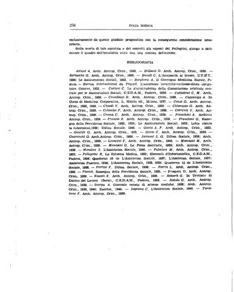 Folia medica periodico trimensile di patologia e clinica medica