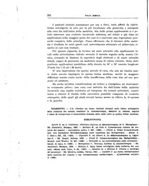 Folia medica periodico trimensile di patologia e clinica medica