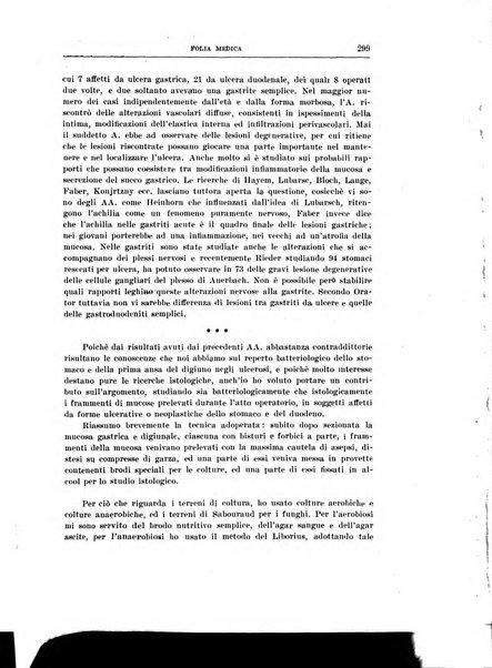 Folia medica periodico trimensile di patologia e clinica medica