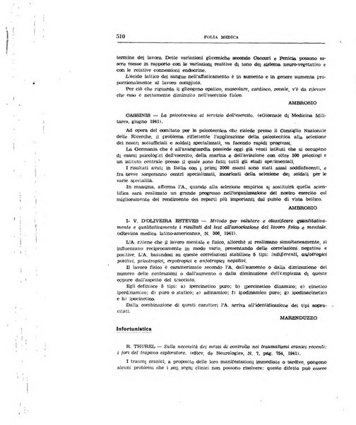 Folia medica periodico trimensile di patologia e clinica medica