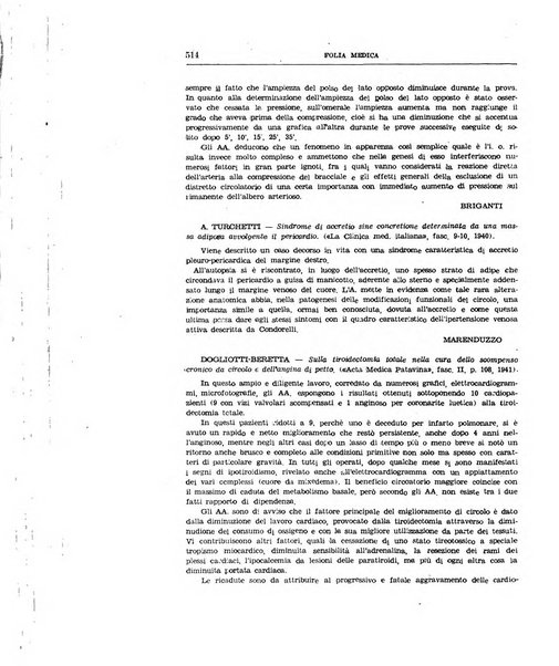 Folia medica periodico trimensile di patologia e clinica medica