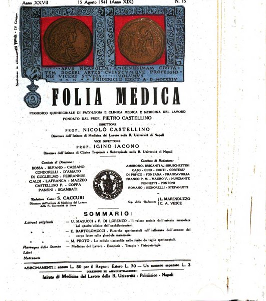 Folia medica periodico trimensile di patologia e clinica medica