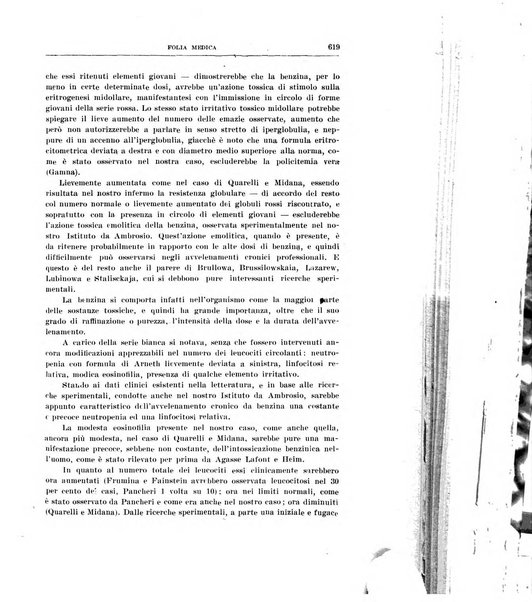 Folia medica periodico trimensile di patologia e clinica medica