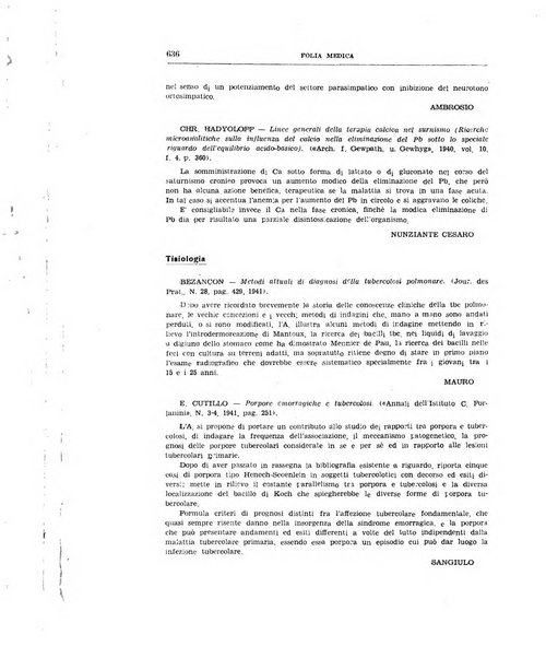 Folia medica periodico trimensile di patologia e clinica medica