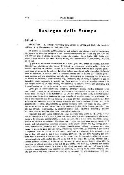 Folia medica periodico trimensile di patologia e clinica medica