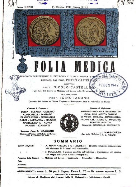 Folia medica periodico trimensile di patologia e clinica medica